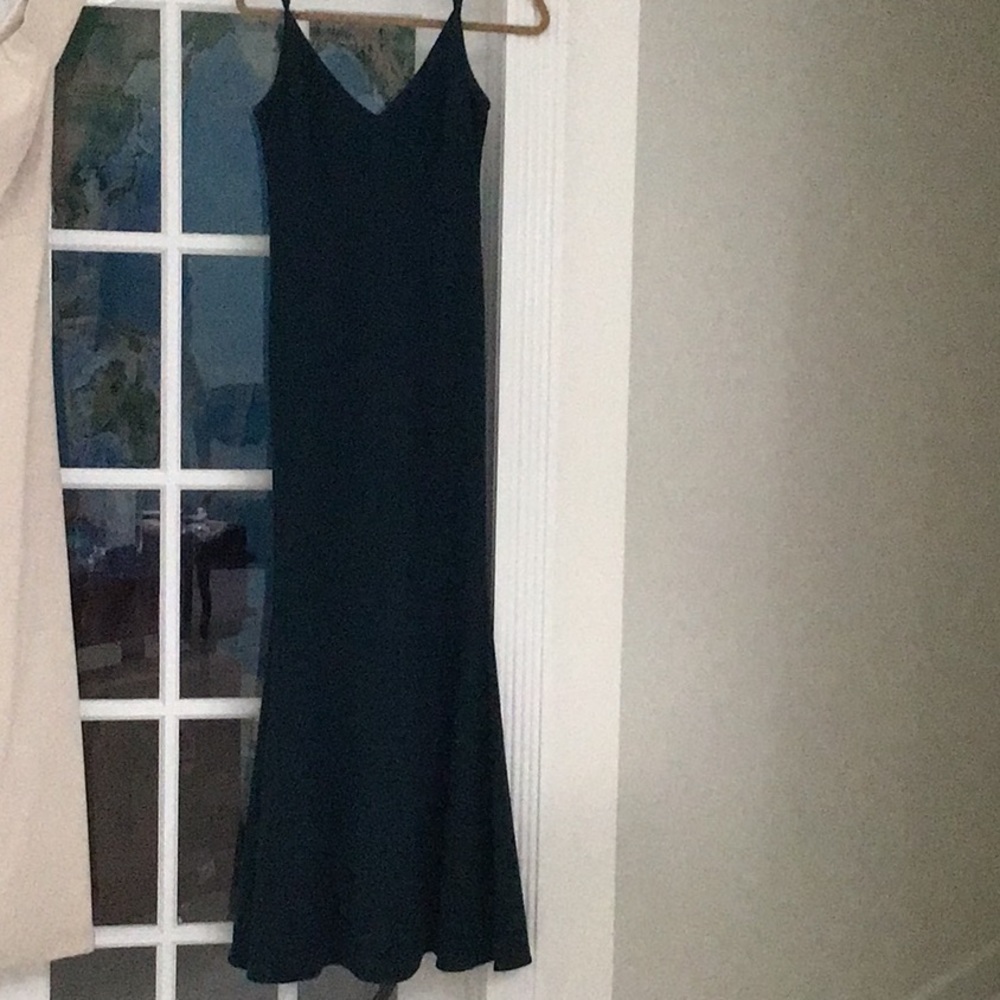 Dark green evening gown